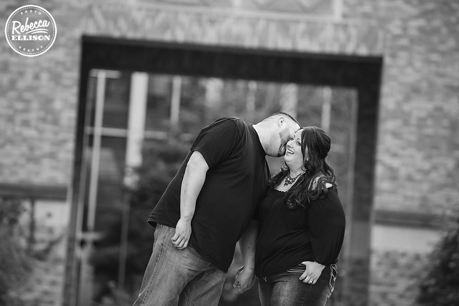 bw engagement portrait at UW