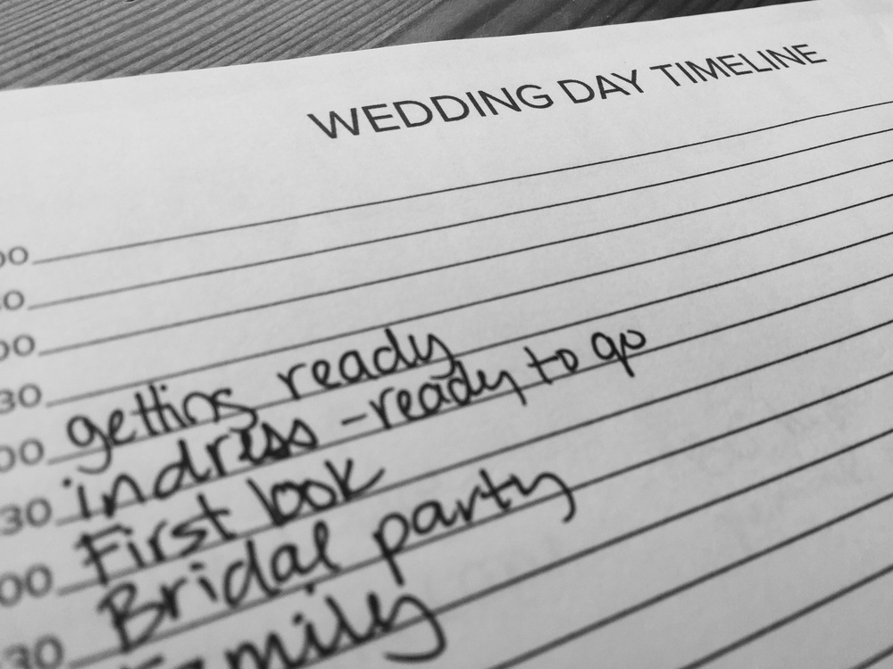 wedding day timeline with free download