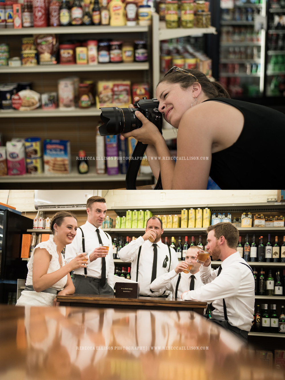 Wedding behind the scenes: used the reflection in the table to make a more engaging photo