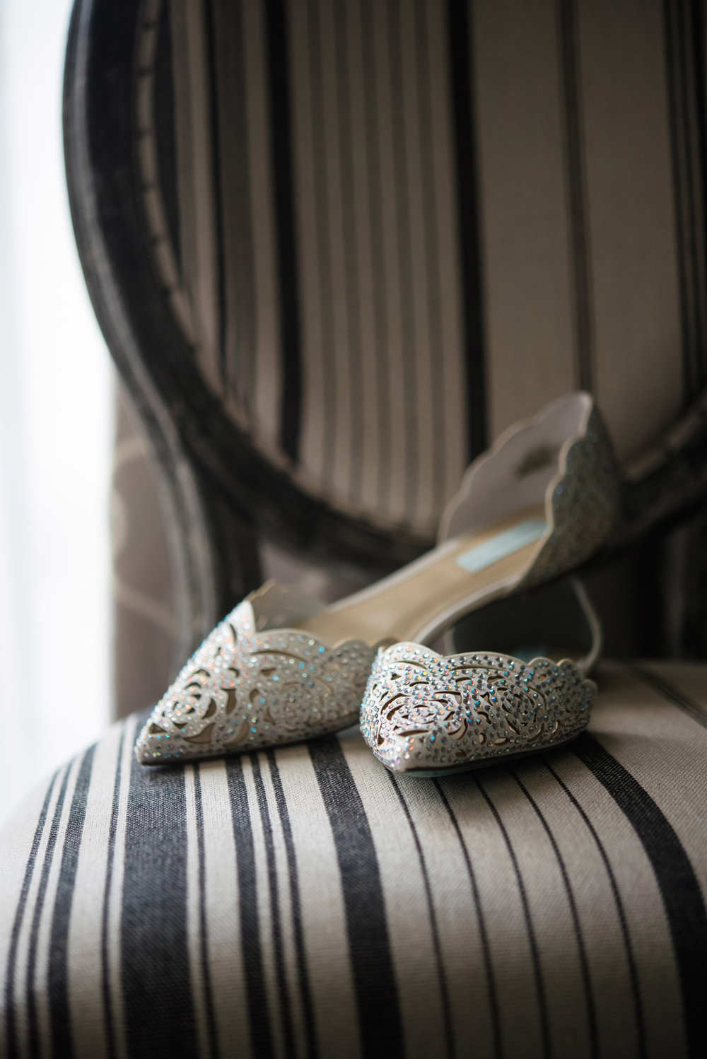 detail of wedding shoes at Hotel Ballard in Seattle
