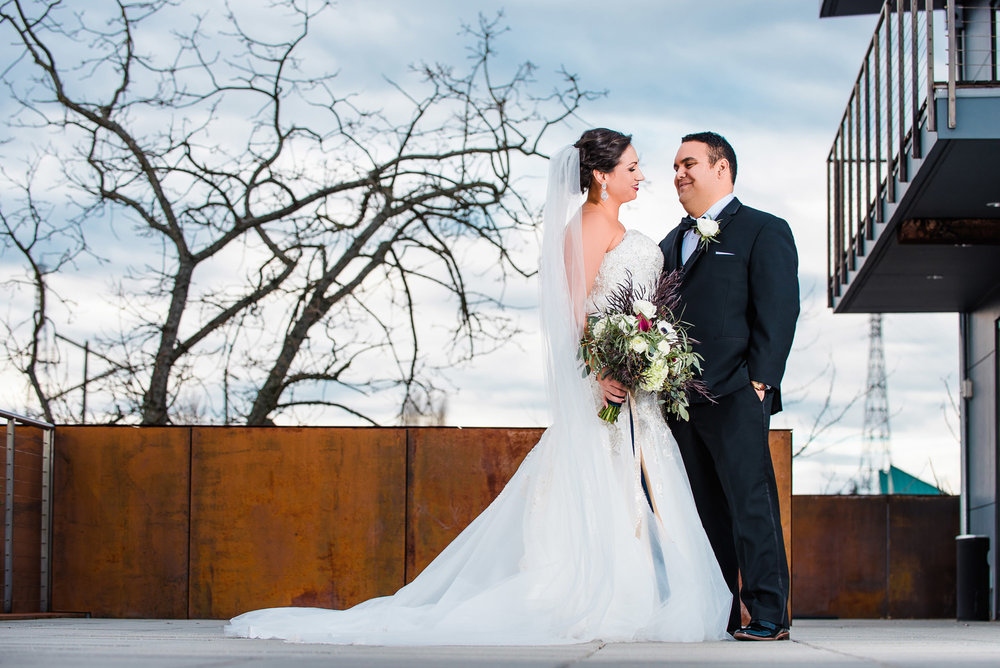 outdoor winter portraits for Fremont Foundry Wedding in Seattle