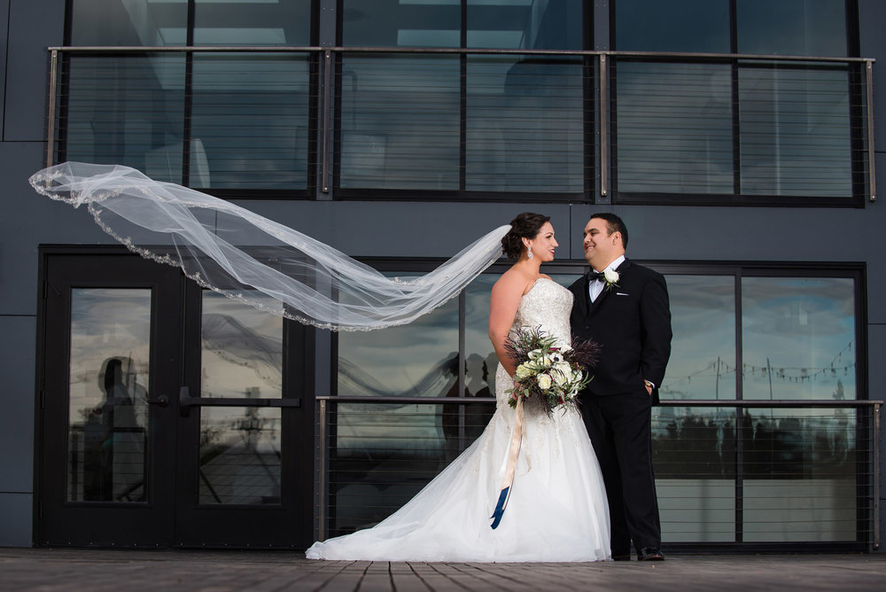 outdoor winter portraits for Fremont Foundry Wedding in Seattle