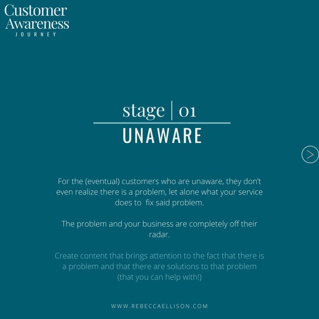 stage one of your customer awareness journey The unaware customer