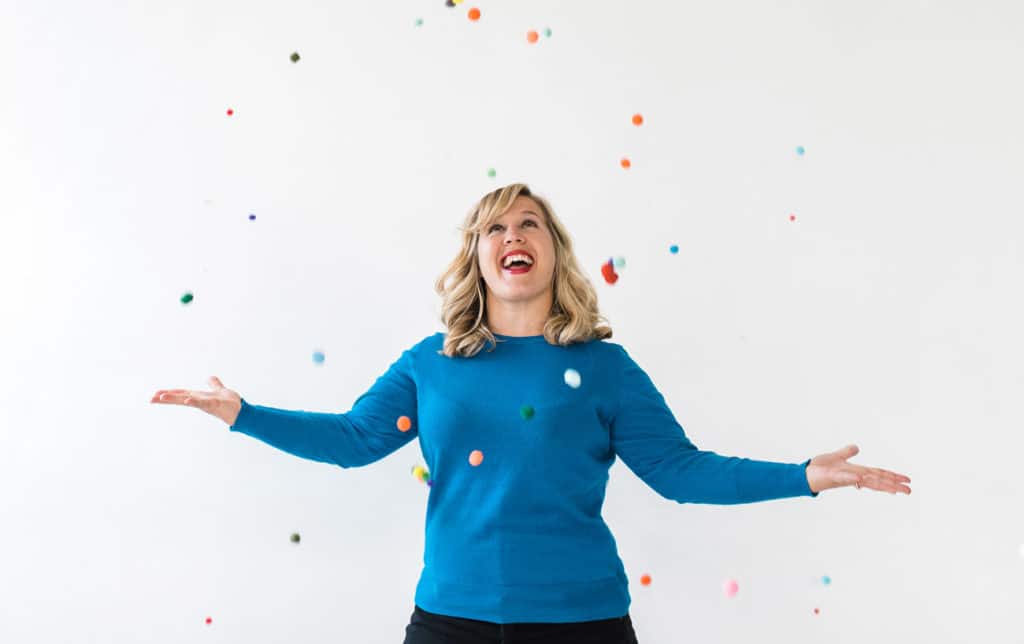 tips for marketing for beginners, woman throwing confetti