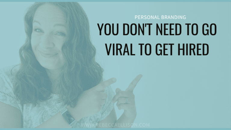 Personal brand for experts — You Don't Need to Go Viral to Get Hired