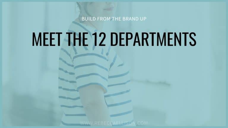 Rebecca Ellison personal brand strategist — meet the 12 departments floor plan